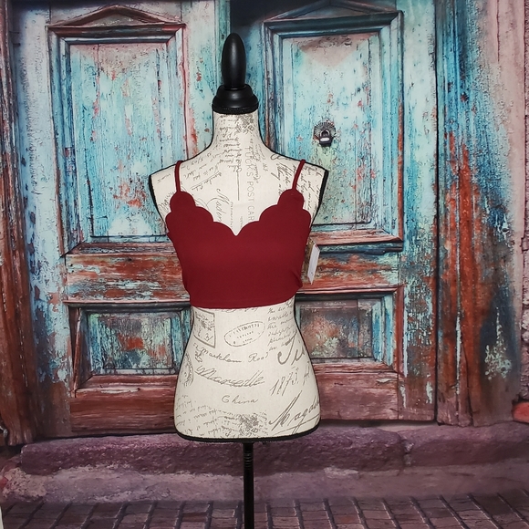 Burgundy Crop Top swvest07190530787 - Picture 2 of 5